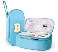 SparkleJoy Trousse Bleu B 2 Compartiments Grande pour Fille École Rentrée | Trousse B 2 Compartiments, 6 Élastiques Stylos, Imperméable avec Poignée, Grande Capacité; idéal Fille Adolescente École