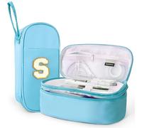 SparkleJoy Trousse Bleu S 2 Compartiments Grande pour Fille École Rentrée | Trousse S 2 Compartiments, 6 Élastiques Stylos, Imperméable avec Poignée, Grande Capacité; idéal Fille Adolescente École