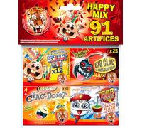 SPARKLERS CLUB Assortiment de PETARDS et Feux d'Artifice 4, Clac'Doigts®, Big Clac®, Krak'Bill et Bob l'Eclair, Idéal pour Vos évènements, Effet Ambiance Festive Garantie - Catégorie F1