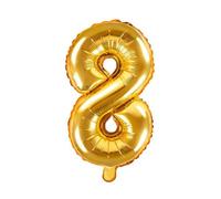 Sparklers Club - Ballon Aluminium Chiffre 8 Or 86 cm - Gonflable Air ou Hélium - Décoration Anniversaire et FêOr8
