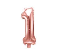 SPARKLERS CLUB Ballon en Aluminium 86cm Chiffre 1, couleur Or Rose - Gonflez votre ballon à l'air ou à l'hélium, idéal pour décorationation d'anniversaire et fête - Ballon chiffre pour Anniversaire