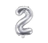 SPARKLERS CLUB Ballon en Aluminium 86cm Chiffre 2, couleur Argent - Gonflez votre ballon à l'air ou à l'hélium, idéal pour décorationation d'anniversaire et fête - Ballon chiffre pour Anniversaire