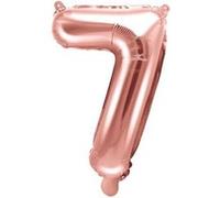SPARKLERS CLUB Ballon en Aluminium 86cm Chiffre 7, couleur Or Rose - Gonflez votre ballon à l'air ou à l'hélium, idéal pour décorationation d'anniversaire et fête - Ballon chiffre pour Anniversaire Au