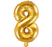 SPARKLERS CLUB Ballon en Aluminium 86cm Chiffre 8, couleur Or - Gonflez votre ballon à l'air ou à l'hélium, idéal pour décoration d'anniversaire et fête - Ballon chiffre pour Anniversaire Autre G