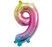 SPARKLERS CLUB Ballon en Aluminium 86cm Chiffre 9, Multicouleur - Gonflez votre ballon à l'air ou à l'hélium, idéal pour décorationation d'anniversaire et fête - Ballon chiffre pour Anniversaire Autre