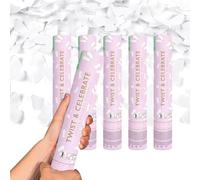 Sparklers Club Canon à Confettis 28 cm Papillon Blanc Papier Lot de 6 | Papier Haute Qualité, Portée 5-8 Mètres, Motif Papillon Blanc, Filet Sécurité Intégré, Facile à Utiliser, Lot de 6 Unités