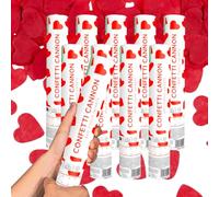 SPARKLERS CLUB Canon à Confettis 28cm Portée 5-8 mètres - Idéal Mariages, Anniversaires, Fêtes - Haut de Gamme, Sûr, Durable - Effet Spectaculaire Garanti (Coeur Rouge, 6, Canons)