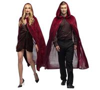 Sparklers Club - Cape Rouge Bordeaux avec Capuche 170 cm - Polyester - Déguisement Vampire Sorcière Halloween