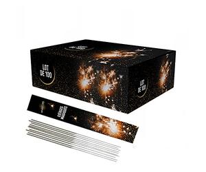 Sparklers Club Cierges Magiques 25-30 cm Lot de 100 Durée 60 Secondes F1 | Durée 60 Secondes, Longueur 25-30 cm, Catégorie F1 Sécurisée, Lot de 100 Bâtonnets, Effets Étincelants, Gâteaux et Tables