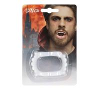 SPARKLERS CLUB Dents de Vampire Plastique Blanc Halloween Déguisement | Plastique Polypropylène Blanc, Canines Pointues Réalistes, Adultes et Enfants 3 Ans et Plus, Réutilisables, Léger et