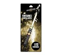 SPARKLERS CLUB Fontaines à Gateaux Scintillantes - Lot de 12 - durée 60 Secondes pour Gateaux et Bouteilles de Champagne,Bougie lumineuse d'ambiance pour anniversaire 1 Minute - Catégorie F1 Noir/Or