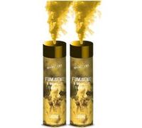 SPARKLERS CLUB Fumigène a Main 1 MINUTE couleur Jaune - Lot de 2 - Allumage Frottoir, durée 60 secondes, fumigene artifice couleur à tenir en Main - fumigene a main - Catégorie F1 - LIVRAISON 24/48H