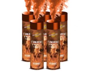 SPARKLERS CLUB Fumigène a Main 1 MINUTE couleur Orange - Lot de 5 - Allumage Frottoir, durée 60 secondes, fumigene couleur à tenir en Main - fumigene a main - Catégorie F1 - LIVRAISON 24/48H