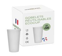 SPARKLERS CLUB Gobelet Ecocup Réutilisable 30 ivré Lot de 500 | Polypropylène sans BPA, Fabriqué en France, Givré Translucide, 150 Cycles Lave-Vaisselle, Empilable, 100% Recyclable