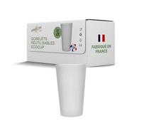 SPARKLERS CLUB Gobelet Ecocup Réutilisable 30 ivré Polypropylène Lot de | Polypropylène PP Sans BPA, Fabrication Française, Lave-Vaisselle 150 Cycles, Translucide Givré, Empilable, Capacité 30 cl