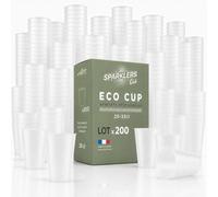 SPARKLERS CLUB Gobelet Ecocup Réutilisable 30 ivré Polypropylène Lot | Polypropylène Sans BPA, Translucide Givré, 30 cl Utiles, 100 Lavages, Empilable, Recyclable, Personnalisable