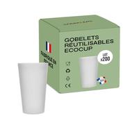 SPARKLERS CLUB Gobelet Ecocup Réutilisable 50 ivré Lot de 200 | Polypropylène Sans BPA Fabriqué en France, 50 ontenance Généreuse, 150 Cycles Lave-Vaisselle, Translucide Givré, 200