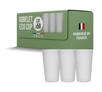 SPARKLERS CLUB Gobelet Ecocup Réutilisable 50 ivré Lot de 50 | Polypropylène PP Sans BPA, Fabrication Française, 150 Lavages Lave-Vaisselle, Givré Translucide, Empilable, Recyclable