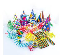 SPARKLERS CLUB Kit Cotillons 5 Pers pour Nouvel an 2025 ! Inclut 5 Sarbacanes Sécurité, 5 Chapeaux, 5 sans Gêne, 30 Serpentins et 100 Boules. Idéal pour Le Réveillon, Créez des Souvenirs Mémorables