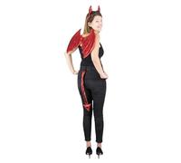 Sparklers Club Kit Déguisement Diable 3 Pièces Cornes Ailes Queue Rouge | Set Complet Trois Accessoires, Tissu Rouge Métallisé Brillant, Serre-Tête Cornes Diaboliques, Ailes Démoniaques Attachables