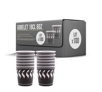 SPARKLERS CLUB Lot de 100 Gobelets 18cl / 6oz Jetables en Carton Noir 100% Biodégradable - Gobelet à café en Papier 180ml Thé et Les Boissons Rafraîchissantes. Gobelets Boissons Chaudes et Froides