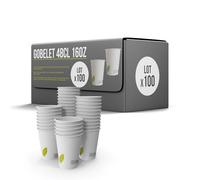 SPARKLERS CLUB Lot de 100 Gobelets 48cl /16oz Jetables en Carton Blanc 100% Biodégradable - Gobelet à café en papier 480ml Thé et les Boissons Rafraîchissantes. Gobelets Boissons chaudes et froides
