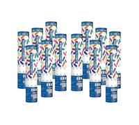 Sparklers Club - Lot de 12 Canons à Confettis Rectangles Multicouleur 20 cm - Papier - Portée 5 Mètres - Prise