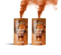 SPARKLERS CLUB Lot de 2 Fumigènes en Pot 2 MINUTES couleur Orange - Allumage à mèche, durée 120 secondes, fumigene couleur à poser au Sol - fumigene pot au sol Catégorie F1 - LIVRAISON 24/48H