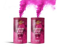 SPARKLERS CLUB Lot de 2 Fumigènes en Pot 2 MINUTES couleur Rose - Allumage à mèche, durée 120 secondes, fumigene couleur à poser au Sol - fumigene pot au sol Catégorie F1 - LIVRAISON 24/48H