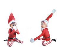 SPARKLERS CLUB Lot de 2 Lutins Farceurs de Noël ? 1 Lutin Garçon et 1 Lutin Fille en Peluche ? Idéal pour Animations, Blagues, Décorations de Fête et Magie de Noël pour Enfants et Adultes