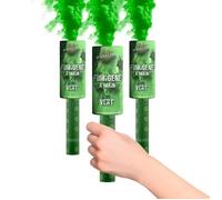 Sparklers Club - Lot de 3 à Main Vert - Déclenchement à Mèche - Durée 45 Secondes - Fumée DenVert
