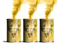 SPARKLERS CLUB Lot de 3 Fumigènes en Pot 1 MINUTE couleur Jaune - Allumage à mèche, durée 60 secondes, fumigene couleur à poser au Sol - fumigene pot au sol Catégorie F1 - LIVRAISON 24/48H
