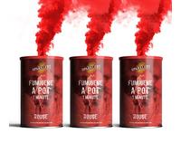 SPARKLERS CLUB Lot de 3 Fumigènes en Pot 1 MINUTE couleur Rouge - Allumage à mèche, durée 60 secondes, fumigene couleur à poser au Sol - fumigene pot au sol Catégorie F1 - LIVRAISON 24/48H