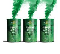 SPARKLERS CLUB Lot de 3 Fumigènes en Pot 1 MINUTE couleur Vert - Allumage à mèche, durée 60 secondes, fumigene couleur à poser au Sol - fumigene pot au sol Catégorie F1 - LIVRAISON 24/48H