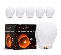 SPARKLERS CLUB Lot de 5 Lanternes Volantes qualité supérieure en papier, 100% Biodegradable, Lampion Papier, Chinoise, Sky Lanterns - Lanterne 30x45x80cm Très Simple d'Utilisation eco responsable