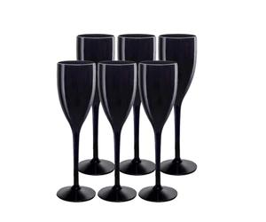 SPARKLERS CLUB Lot de 6 Flutes à Champagne couleur Noir 12cl - Verre Incassable en SMMA (équivalent TRITAN), MADE IN FRANCE, Prise en Main facile, Flute pour soirée et évènements - LIVRAISON 24/48H