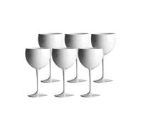 SPARKLERS CLUB Lot de 6 Verres à Piscine couleur Blanc 40cl - Verre Incassable en SAN, MADE IN FRANCE, Prise en Main facile, Verre Ballon Piscine pour soirée et évènements -