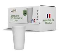 SPARKLERS CLUB Lot de Gobelets Réutilisables 25cl Givré ECOCUP 33cl ras bord -150 Lavages au Lave Vaisselle - Verre Bière Réutilisable en Polypropylène - Gobelet Eco Cup pour tout évènement G
