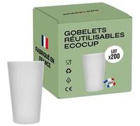 SPARKLERS CLUB Lot de Gobelets Réutilisables Givré ECOCUP 30cl -150 Lavages au Lave Vaisselle - Verre Bière Réutilisable en Polypropylène - Gobelet Eco Cup pour tout évènement (200, 50cl)