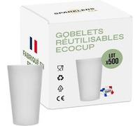 SPARKLERS CLUB Lot de Gobelets Réutilisables Givré ECOCUP 30cl -150 Lavages au Lave Vaisselle - Verre Bière Réutilisable en Polypropylène - Gobelet Eco Cup pour tout évènement (500, 30cl)