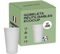 SPARKLERS CLUB Lot de Gobelets Réutilisables Givré ECOCUP 30cl -150 Lavages au Lave Vaisselle - Verre Bière Réutilisable en Polypropylène - Gobelet Eco Cup pour tout évènement (500, 50cl)