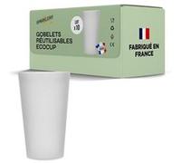 SPARKLERS CLUB Lot de Gobelets Réutilisables Givré ECOCUP 30cl -150 Lavages au Lave Vaisselle - Verre Bière Réutilisable en Polypropylène - Gobelet Eco Cup pour tout évènement (10, 50cl) G