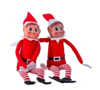 Sparklers Club Lutins Farceurs Noël Peluche Rouge 30 cm Lot de 2