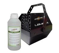 SPARKLERS CLUB Machine à Bulles Rechargeable + Liquide à bulles 1 LITRE - Très bon Débit - Temps de chauffe rapide - Réservoir facile à remplir, à transporter, idéale pour DJ anniversaires, mariages