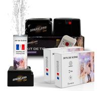 SPARKLERS CLUB Pack 2 Déclencheurs + Jets de Scène couleur Argent - Pile et Télécommande Inclus - Jet de scène d'Intérieur à Étincelles pour Mariage - Catégorie F1 (3 Mètres 60 Sec, 10)