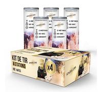 Sparklers Club Pack 4 Déclencheurs + 5 Jets Scène Argent 3m 60s | Étincelles Argent 3 Mètres, Durée 60 Secondes, Sans Fumée Ni Odeur, 4 Stations Sans Fil, 2 Télécommandes Incluses, Portée 50