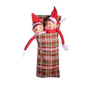 SPARKLERS CLUB - Pack Lutin farceur de Noël garçon + Fille avec Sac de Couchage | Figurines 30 cm au Visage Vinyle | Accessoire décoratif et Traditionnel pour scènes de Noël Amusantes