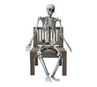 SPARKLERS CLUB Squelette Géant 160cm Taille Humaine, Squelette Humain Geant Articulé Taille Réelle 1 mètre 60, idéal pour Halloween, extérieur, intérieur, Jardin, Maison, terrasse