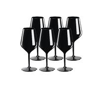SPARKLERS CLUB Verre à Vin Wine Cocktail INCASSABLE 47cl couleur Noir - Lot de 6 - Verre Incassable en TRITAN, Réutilisable 350 Lavages, Prise en Main facile, Verre pour soirée et évènements