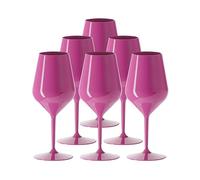 SPARKLERS CLUB Verre à Vin Wine Cocktail INCASSABLE 47cl couleur Rose - Lot de 6 - Verre Incassable en TRITAN, Réutilisable 350 Lavages, Prise en Main facile, Verre pour soirée et évènements